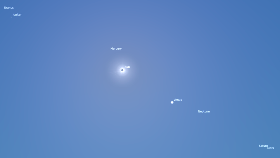 planets in the eclipse sky